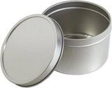 4 oz Metal Steel Tin Deep Container with Tight Sealed Slip on Cover (12 Pack)