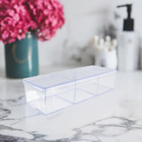 3 Compartment Organizer Clear Plastic Stackable Storage Case