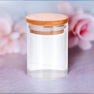 2.3 oz Clear Glass Jar with Bamboo Silicone Sealed Lid (500 pack)