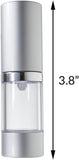 10 ml Airless Spray Silver Matte Refillable Bottle (2 Pack)