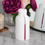 (Case of 750)  1 oz White Graduated Plastic HDPE Boston Round Bottles - JUVITUS