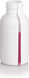 (Case of 750)  1 oz White Graduated Plastic HDPE Boston Round Bottles - JUVITUS