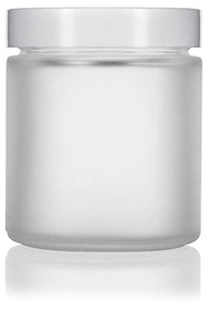 Glass Jar in Frosted Clear with White Foam Lined Lid - 4 oz / 120 ml