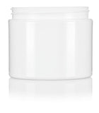 Plastic Double Wall Jar in White with White Foam Lined Lid - 4 oz / 120 ml