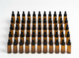 5 ml / 0.17 oz Amber Glass Mini Size Sample Bottle with Black Dropper (50 Pack)