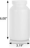 17 oz White HDPE Plastic Packer Bottle with White Ribbed Lid (3 Pack)