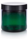 Plastic Jar in Green with Black Foam Lined Lid - 4 oz / 120 ml
