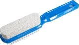 Two Sided Foot Scrubber with Handle: Pumice Stone Smoother & Bristle Brush Foot Exfoliator