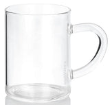 12 oz Clear Glass Mug Cup With Handle for Hot or Cold Coffee Tea (100 Pack)
