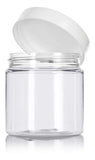 Plastic Jar in Clear with White Foam Lined Lid - 4 oz / 120 ml - JUVITUS