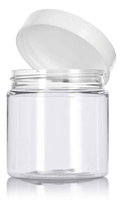 Plastic Jar in Clear with White Foam Lined Lid - 4 oz / 120 ml - JUVITUS