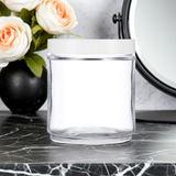 (6 Pack) 16 oz Clear Thick Glass Jars with White Foam Lined Lids