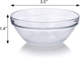 (8 Pack) 3.5 Inch Heavy Clear Glass Bowls 2 Fl Oz Capacity