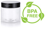 Plastic Jar in Clear with Black Flip Top Cap - 16 oz / 480 ml