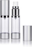 10 ml Airless Spray Silver Matte Refillable Bottle (2 Pack)