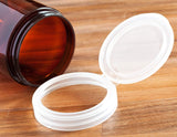 Plastic Low Profile Jar in Amber with Natural Clear Flip Top Cap - 4 oz / 120 ml