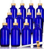 4 oz Glass Bottles with Gold Glass Dropper - 12 PACK