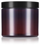 Plastic Jar in Amber with Black Foam Lined Lid - 16 oz / 480 ml