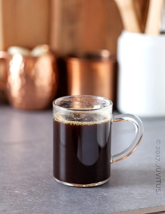 (100 Pack) 12 oz Clear Glass Mug Cup With Handle for Hot or Cold Coffee Tea