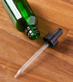 Green Glass Boston Round Dropper Bottle with Black Top - 2 oz / 60 ml