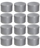 8 oz Metal Steel Tin Deep Container with Screw Top Lid (12 Pack) - JUVITUS