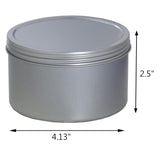 8 oz Metal Steel Tin Deep Container with Screw Top Lid (12 Pack) - JUVITUS