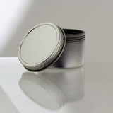 Metal Steel Tin Deep Container with Tight Sealed Twist Screwtop Cover - 2 oz - JUVITUS