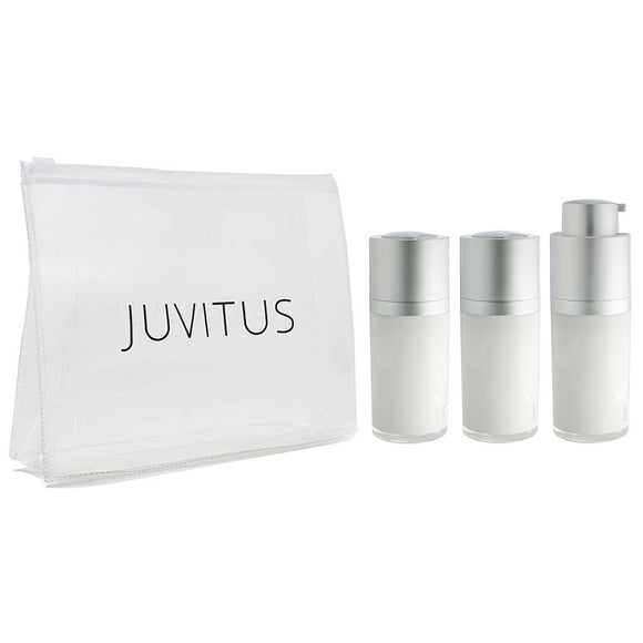 30 ml / 1 oz Airless Twist Top Pump Bottle Container (3 Pack) + Clear Travel Bag - JUVITUS