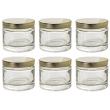 2 oz Glass Balm Jar in Clear with Gold Metal Foam Lined Lid (6 pack)