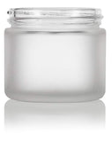 Glass Jar in Frosted Clear with White Foam Lined Lid - 2 oz / 60 ml