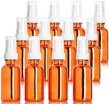 1 oz / 30 ml Rose Gold Glass Boston Round Bottle with White Treatment Pump (12 Pack)