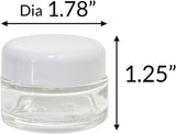 Clear Glass Balm Jar with White Dome Foam Lined Lid (12 Pack) .50 / 15 ml - JUVITUS