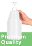64 oz/Half Gallon Clear Natural HDPE Plastic Jug with White Lotion Pump Dispenser (3 Pack)