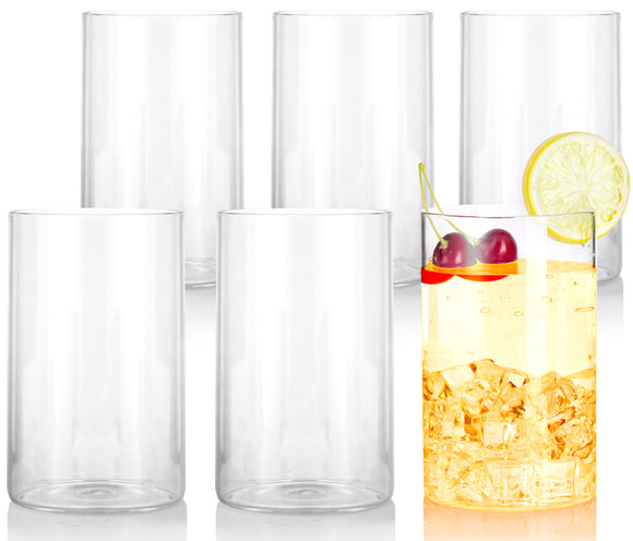 16 oz Borosilicate Clear Glass Drinking Tumbler Cup (6 PACK)