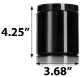 19 oz Black Plastic Straight Sided Jar with Black Foam Lined Lid ( 6 Pack)