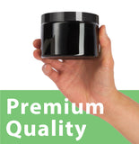 19 oz Black Plastic Straight Sided Jar with Black Foam Lined Lid ( 6 Pack)