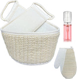 Ultimate Cleansing Set: Back Scrubber and Spa Bath Mitt + Foamer for a Luxurious Bathing Experience for Men or Women (Beige)