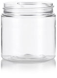 Plastic Jar in Clear with Black Foam Lined Lid - 4 oz / 120 ml - JUVITUS