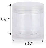 16 oz Clear Plastic Straight Sided Jar with Natural Clear Flip Top (12 Pack)