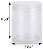 19 oz Clear Plastic Straight Sided Jar with Natural Clear Flip Top (12 Pack)
