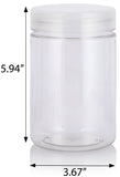 25 oz Clear Plastic Straight Sided Jar with Natural Clear Flip Top (12 Pack)