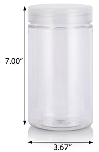32 oz Clear Plastic Straight Sided Jar with Natural Clear Flip Top (12 Pack)
