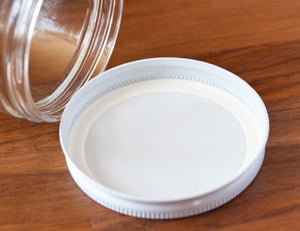 White Metal Lid for Jar (100 Pack) (Neck Size 89-400)