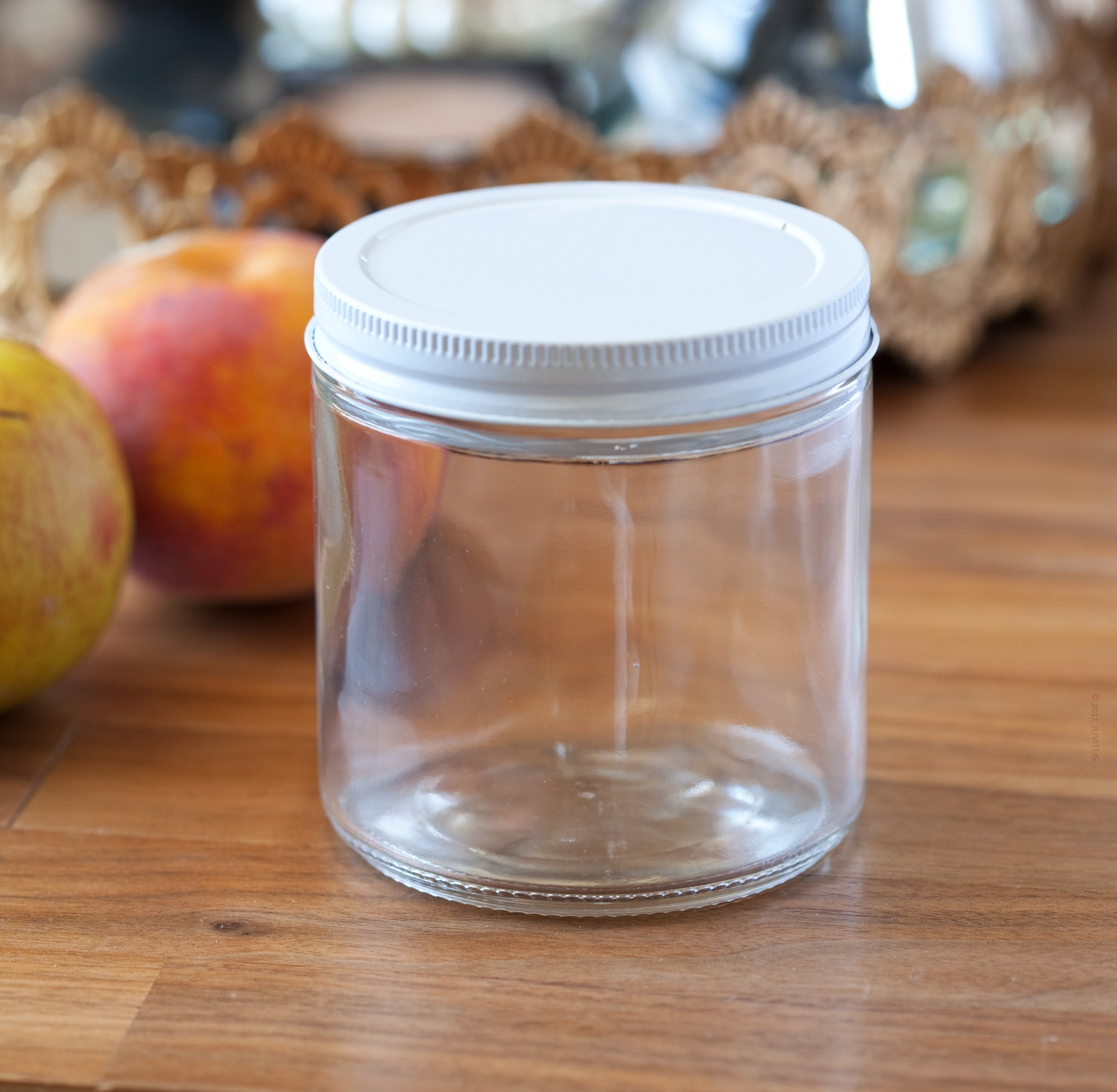 Glass Jars With Sealed Lids,Clear Glass Food Storage container with Black  Brushed Metal lids,55 OZ(Set of 4)