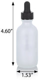 Frosted Clear Glass Boston Round Bottle Graduated Measurement Glass Dropper (12 Pack)