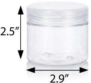 Plastic Low Profile Jar in Clear with Natural Clear Flip Top Cap - 4 oz / 120 ml