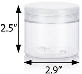 6 oz Clear Plastic Jar with Natural Clear Flip Top Cap (12 Pack)
