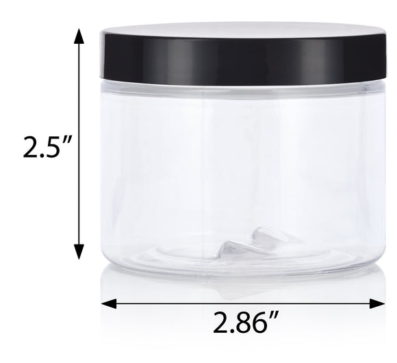 Clear Straight-Sided Glass Jars - 6 oz, Metal Cap