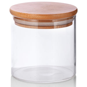 10 oz Clear Glass Jar with Bamboo Silicone Sealed Lid (12 Pack)