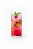 Clear glass cylinder with summer drink